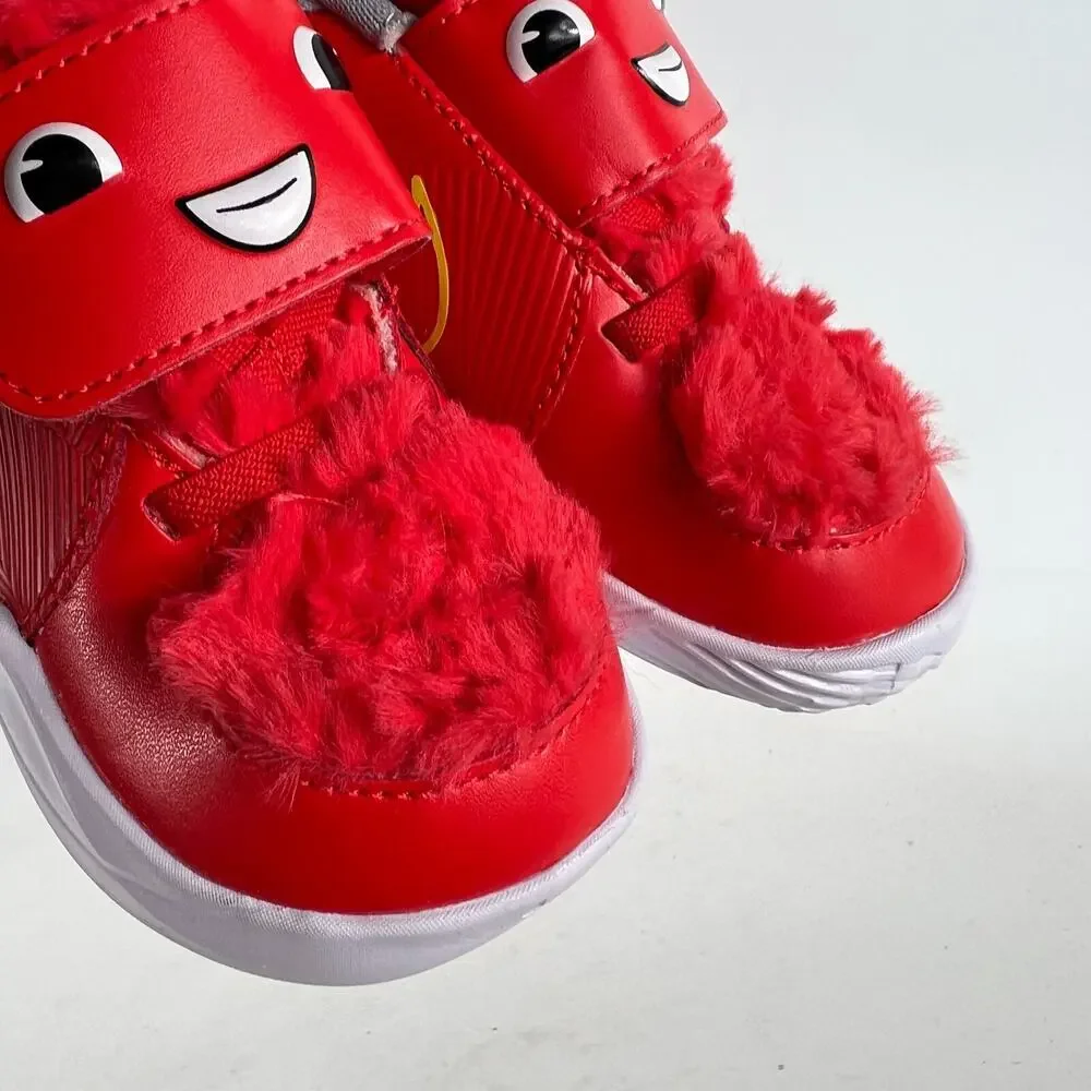 Nike team hustle D9 infant size 5 c red white lil td monster furry sneakers New